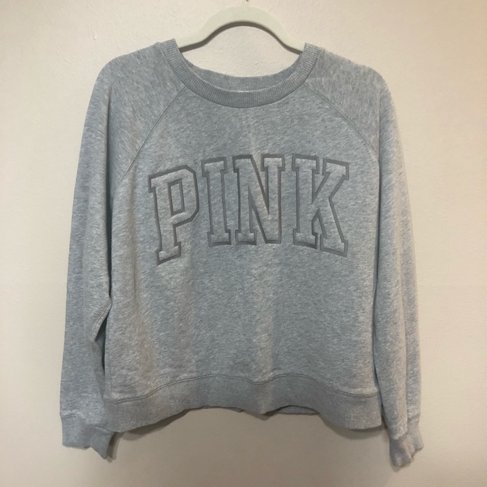 PINK Crewneck heather grey sweatshirt